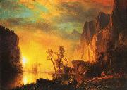 Albert Bierstadt Sunset in the  Rockies Norge oil painting reproduction